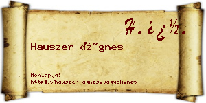 Hauszer Ágnes névjegykártya